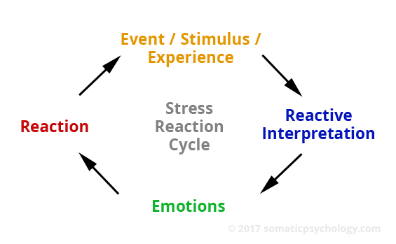 Stress Reaction Cycle - Event > Interpretation > Emotions > Reaction